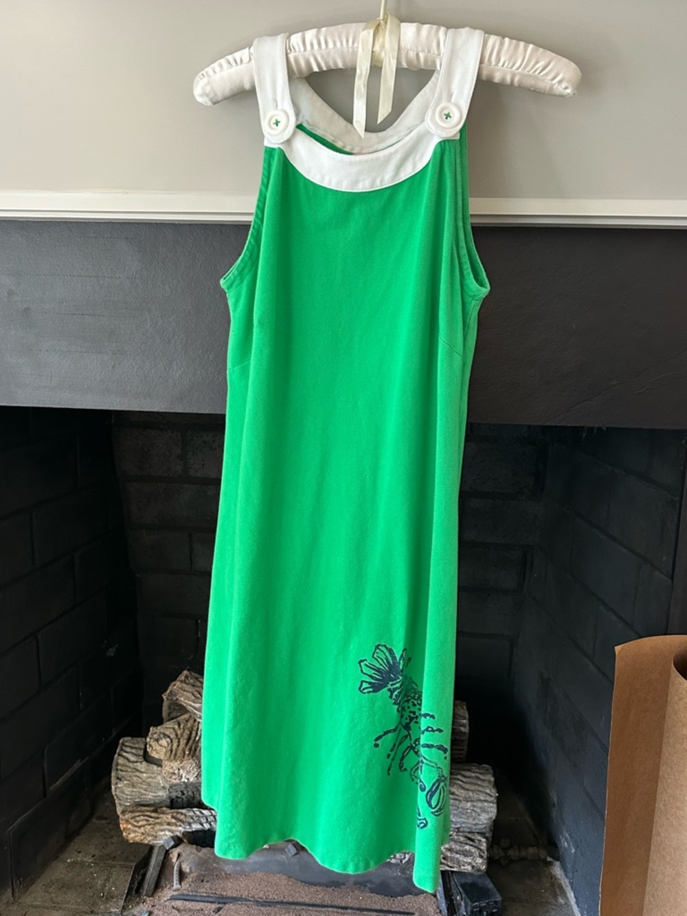 Lilly Pulizter Green Pique Cotton Dress Size Small